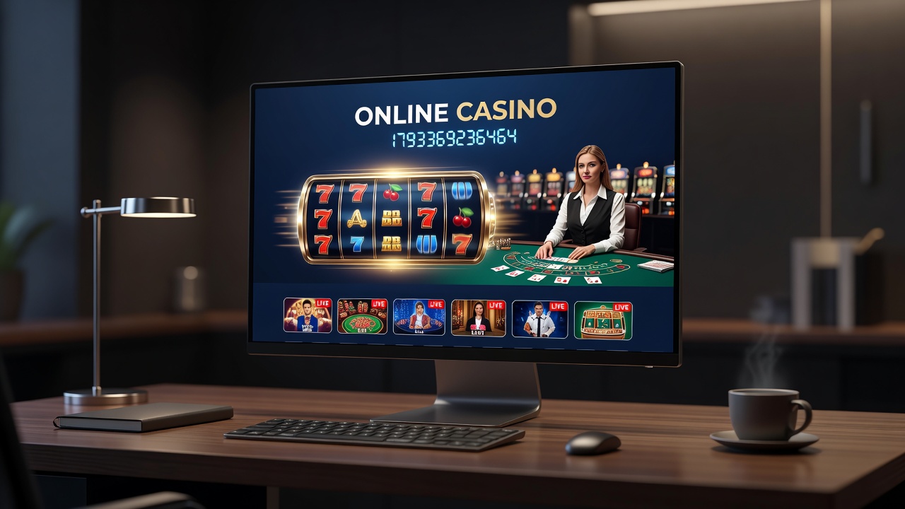 Live dealer tables and slot game selections displayed on a mobile online casino interface