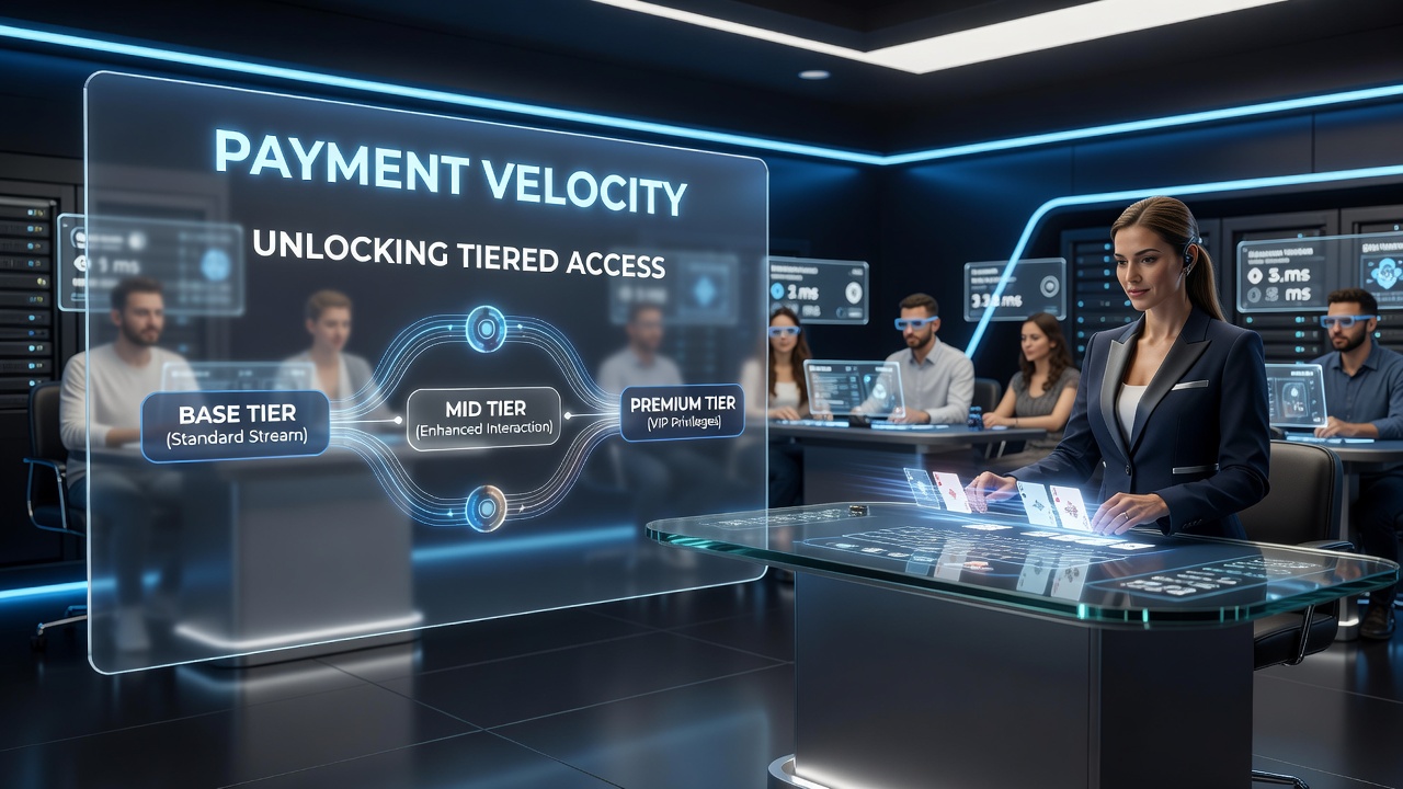 Analytics dashboard displaying payment velocity metrics linked to tier progression in live dealer mobile apps